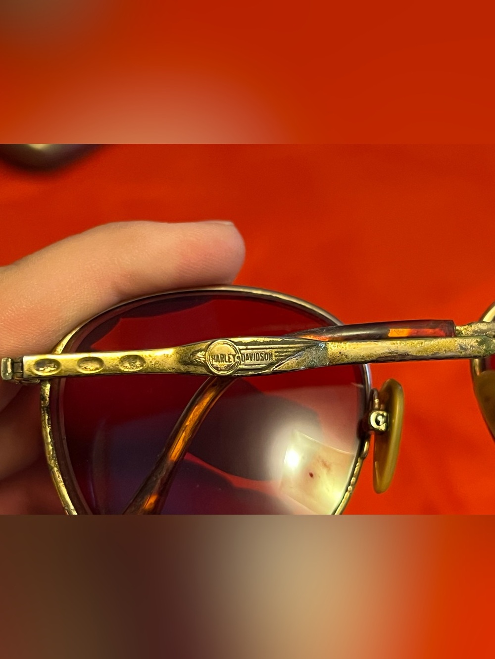 VTG Harley Davidson Prescription Sunglasses Gold Tone - Picture 4 of 7